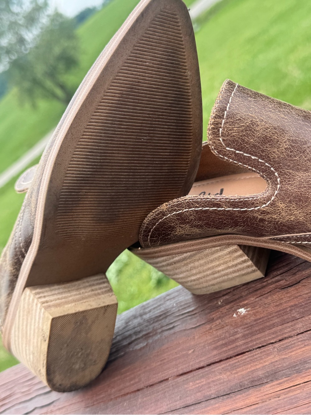 HeyGirl by Corkys Tan Crackle Saloon Mule size 7 - Picture 4 of 5